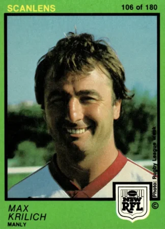 1982 Scanlens Common Card - Base 106 Max Krilich Manly Sea Eagles