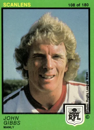 1982 Scanlens Common Card - Base 108 John Gibbs Manly Sea Eagles