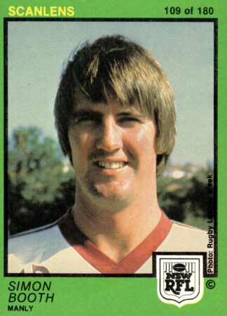 1982 Scanlens Common Card - Base 109 Simon Booth Manly Sea Eagles