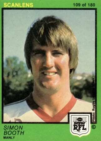 1982 Scanlens Common Card - Base 109 Simon Booth Manly Sea Eagles