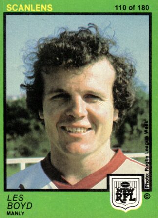 1982 Scanlens Common Card - Base 110 Les Boyd Manly Sea Eagles