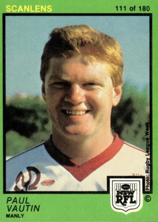 1982 Scanlens Common Card - Base 111 Paul Vautin Manly Sea Eagles