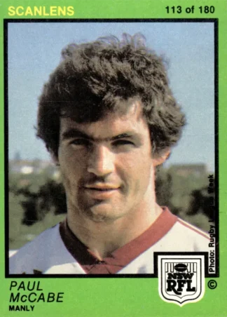 1982 Scanlens Common Card - Base 113 Paul McCabe Manly Sea Eagles