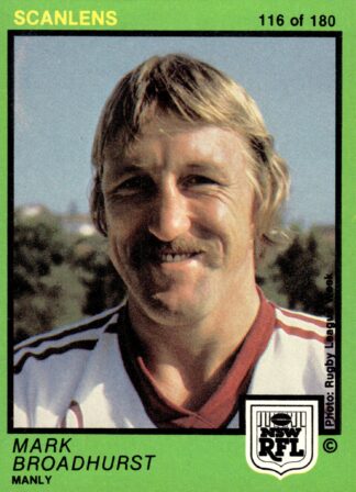 1982 Scanlens Common Card - Base 116 Mark Broadhurst Manly Sea Eagles
