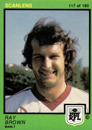 1982 Scanlens Common Card - Base 117 Ray Brown Manly Sea Eagles