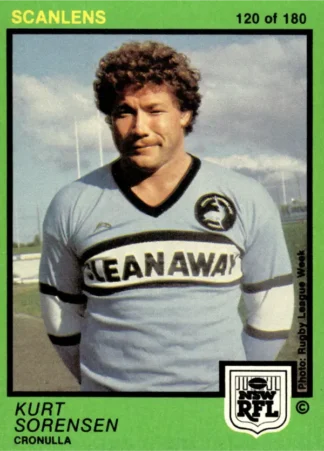 1982 Scanlens Common Card - Base 120 Kurt Sorensen Cronulla Sharks