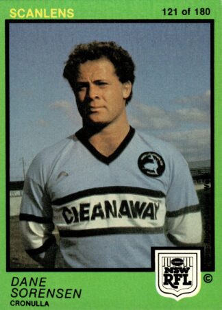 1982 Scanlens Common Card - Base 121 Dane Sorensen Cronulla Sharks
