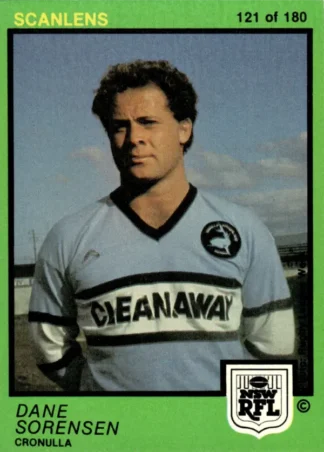 1982 Scanlens Common Card - Base 121 Dane Sorensen Cronulla Sharks