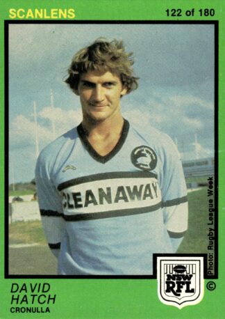 1982 Scanlens Common Card - Base 122 David Hatch Cronulla Sharks