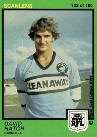 1982 Scanlens Common Card - Base 122 David Hatch Cronulla Sharks