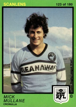 1982 Scanlens Common Card - Base 123 Mick Mullane Cronulla Sharks