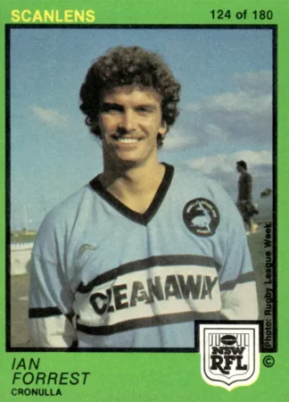 1982 Scanlens Common Card - Base 124 Ian Forrest Cronulla Sharks