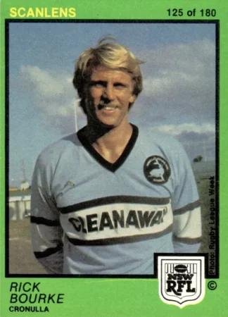 1982 Scanlens Common Card - Base 125 Rick Bourke Cronulla Sharks
