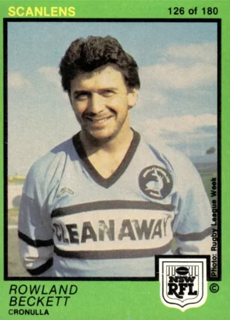 1982 Scanlens Common Card - Base 126 Rowland Beckett Cronulla Sharks