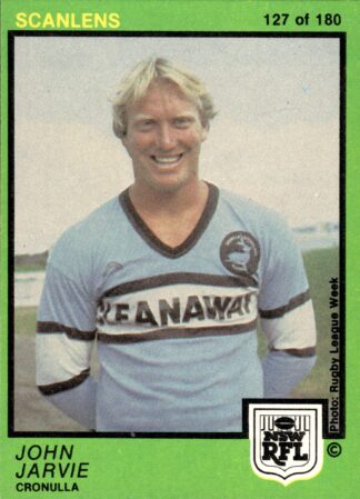 1982 Scanlens Common Card - Base 127 John Jarvie Cronulla Sharks