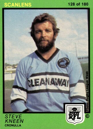 1982 Scanlens Common Card - Base 128 Steve Kneen Cronulla Sharks