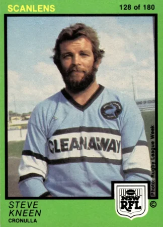 1982 Scanlens Common Card - Base 128 Steve Kneen Cronulla Sharks