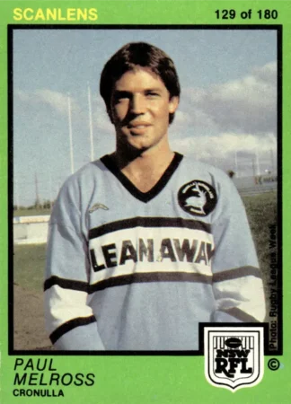 1982 Scanlens Common Card - Base 129 Paul Melross Cronulla Sharks