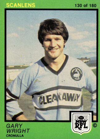 1982 Scanlens Common Card - Base 130 Gary Wright Cronulla Sharks