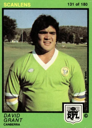 1982 Scanlens Common Card - Base 131 David Grant Canberra Raiders