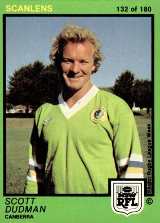 1982 Scanlens Common Card - Base 132 Scott Dudman Canberra Raiders