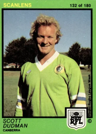 1982 Scanlens Common Card - Base 132 Scott Dudman Canberra Raiders