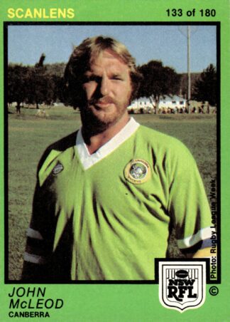1982 Scanlens Common Card - Base 133 John McLeod Canberra Raiders
