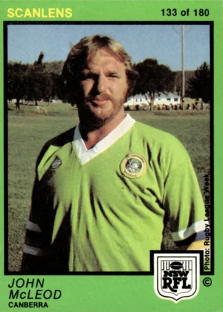 1982 Scanlens Common Card - Base 133 John McLeod Canberra Raiders