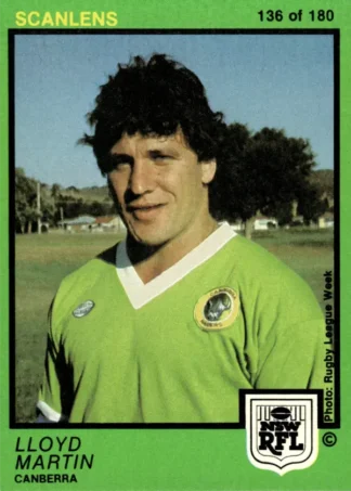 1982 Scanlens Common Card - Base 136 Lloyd Martin Canberra Raiders
