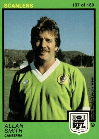 1982 Scanlens Common Card - Base 137 Allan Smith Canberra Raiders