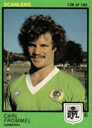 1982 Scanlens Common Card - Base 138 Carl Frommel Canberra Raiders