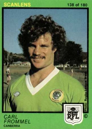 1982 Scanlens Common Card - Base 138 Carl Frommel Canberra Raiders