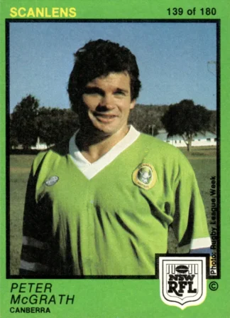 1982 Scanlens Common Card - Base 139 Peter McGrath Canberra Raiders