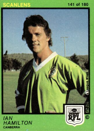 1982 Scanlens Common Card - Base 141 Ian Hamilton Canberra Raiders