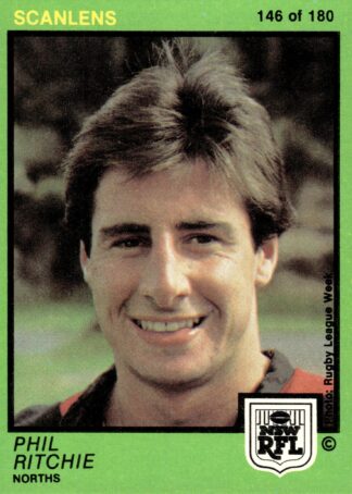 1982 Scanlens Common Card - Base 146 Phil Ritchie North Sydney Bears