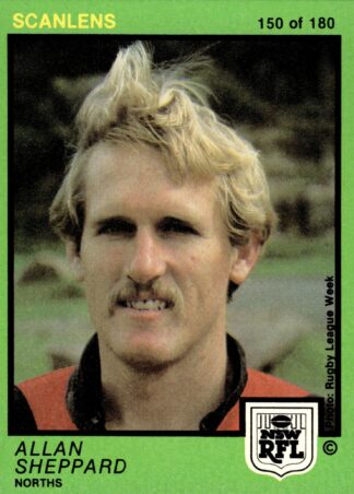 1982 Scanlens Common Card - Base 150 Allan Sheppard North Sydney Bears