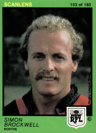 1982 Scanlens Common Card - Base 153 Simon Brockwell North Sydney Bears