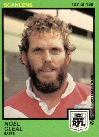 1982 Scanlens Common Card - Base 157 Noel Cleal Eastern Suburbs Roosters