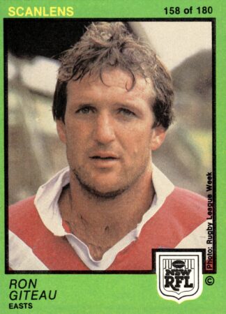 1982 Scanlens Common Card - Base 158 Ron Giteau Eastern Suburbs Roosters