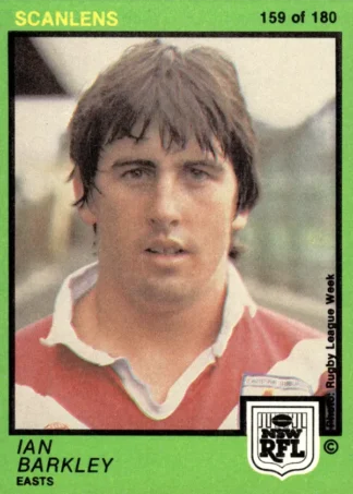 1982 Scanlens Common Card - Base 159 Ian Barkley Eastern Suburbs Roosters