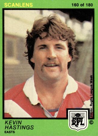 1982 Scanlens Common Card - Base 160 Kevin Hastings Eastern Suburbs Roosters