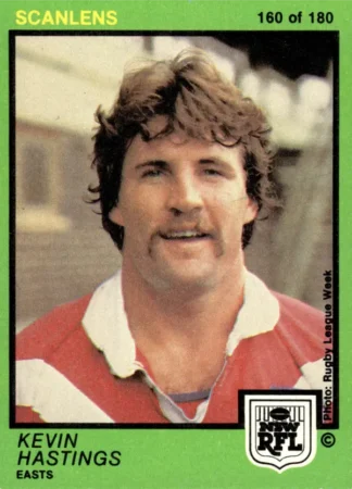1982 Scanlens Common Card - Base 160 Kevin Hastings Eastern Suburbs Roosters