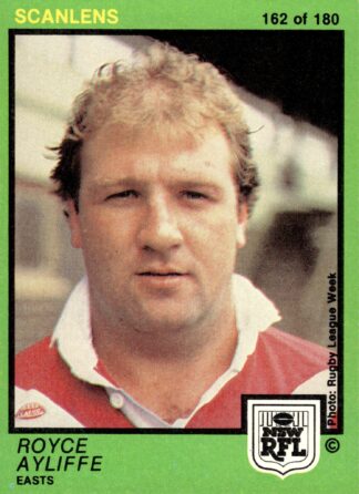 1982 Scanlens Common Card - Base 162 Royce Ayliffe Eastern Suburbs Roosters
