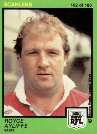 1982 Scanlens Common Card - Base 162 Royce Ayliffe Eastern Suburbs Roosters