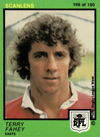 1982 Scanlens Common Card - Base 166 Terry Fahey Eastern Suburbs Roosters