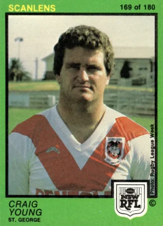 1982 Scanlens Common Card - Base 169 Craig Young St George Dragons