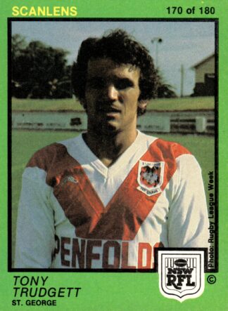 1982 Scanlens Common Card - Base 170 Tony Trudgett St George Dragons