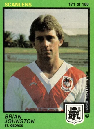 1982 Scanlens Common Card - Base 171 Brian Johnston St George Dragons