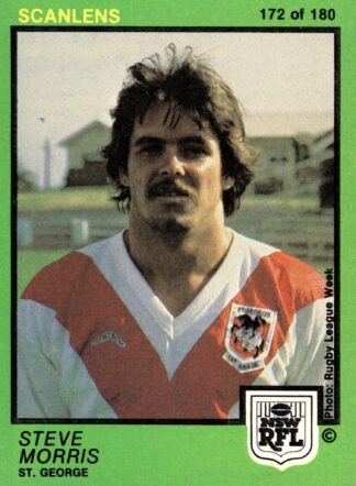 1982 Scanlens Common Card - Base 172 Steve Morris St George Dragons