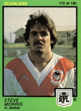 1982 Scanlens Common Card - Base 172 Steve Morris St George Dragons